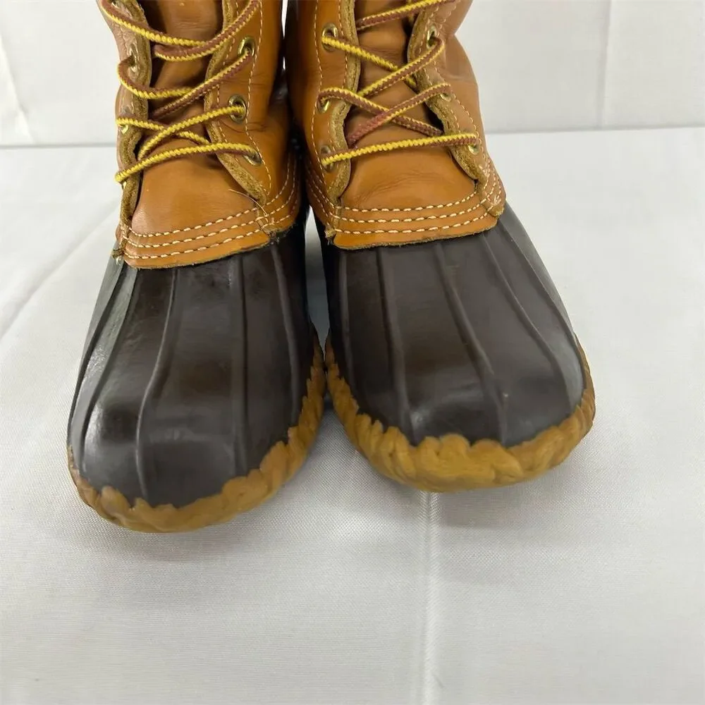Vintage Original USA Made L.L. Bean Women's Duck Boots Size 6 Brown Ankle Rain